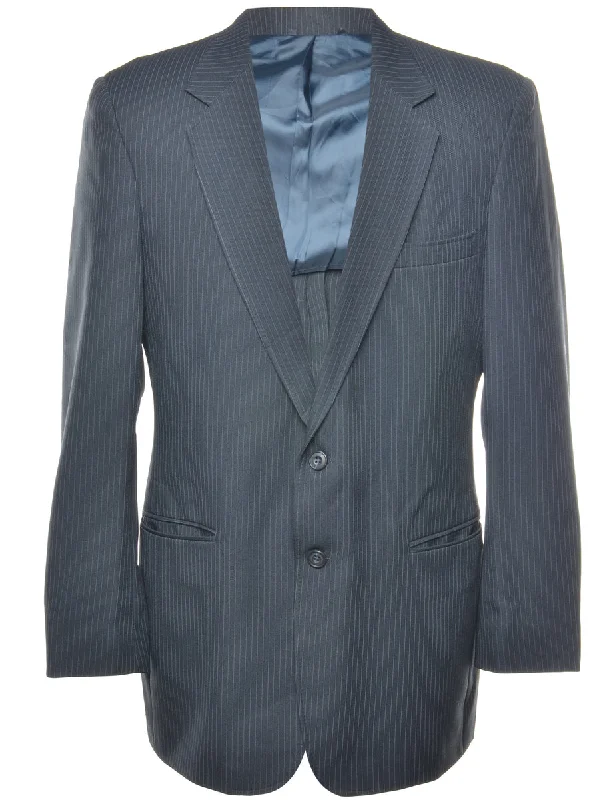 Pinstriped Navy Blazer - L Vacation