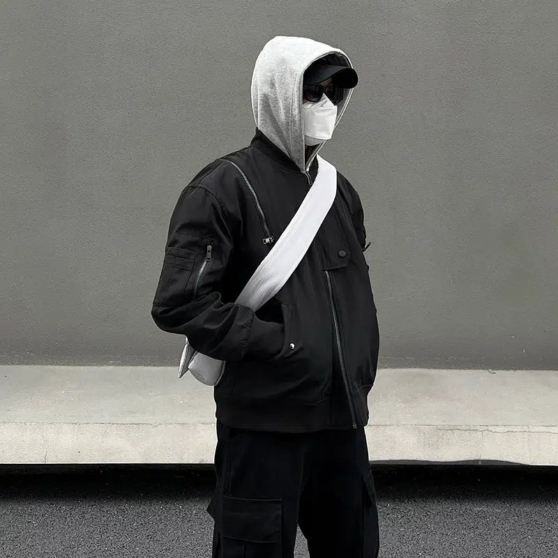 Black Cleanfit Bomber Jacket Tough Men's Military