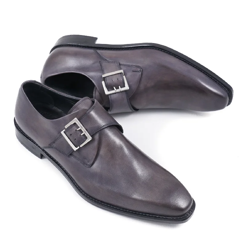 Di Mella Gray Monk Strap Shoes Edgy Men's Punk