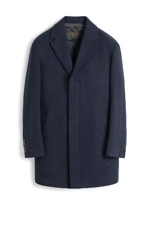 ONIX NAVY WOOL TOPCOAT Elegant Men's Formal 