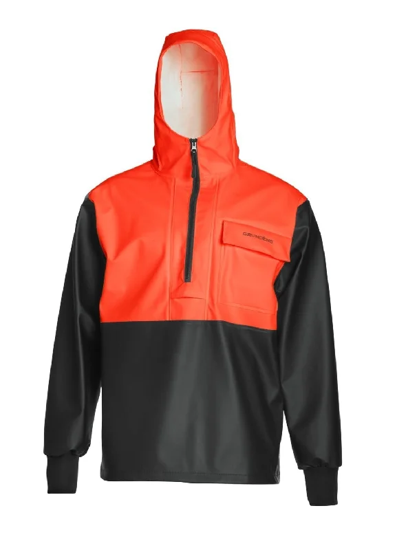 Grundéns Men's Neptune 103 Waterproof Hooded Commercial Fishing Pullover Anorak Stylish Men's Neon