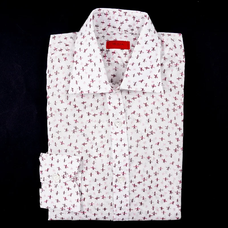 Isaia Slim-Fit Lightweight Printed Cotton Shirt Trendy Men's Scandinavian