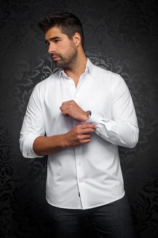 Au Noir Stretch Shirt | Alexander-SLD White Bold Men's Animal