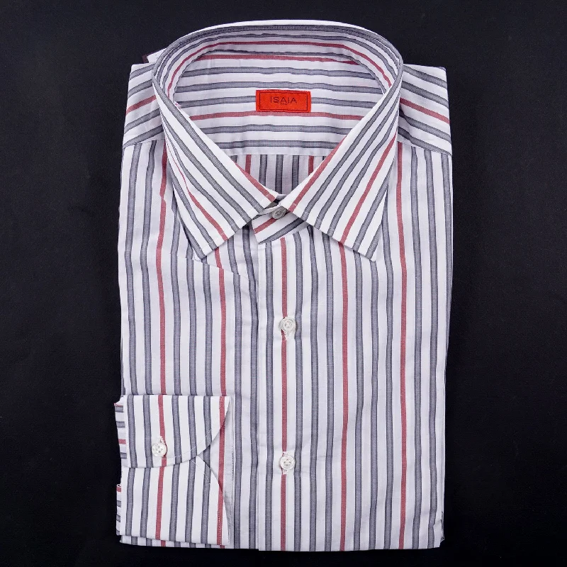 Isaia Modern 'Mix Fit' Striped Cotton Dress Shirt Sophisticated Men's 