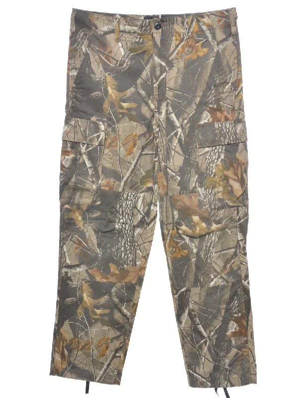 Camouflage Print Classic Cargo Trousers - W34 L31 Dynamic Men's High