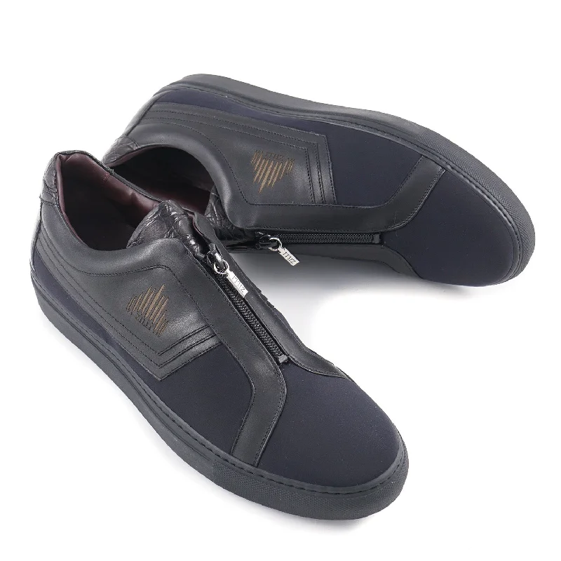 Zilli Neoprene and Calf Leather Sneakers Luxurious Men's High