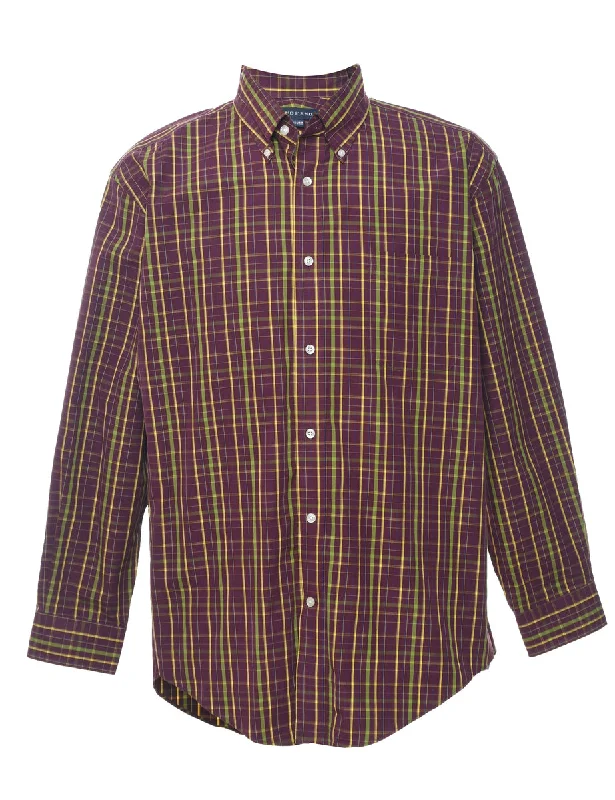 Land's End Checked Shirt - L Practical Men's Multi