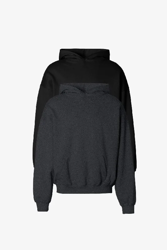 Every Day Hoodie 2 Pack - Black/Washed Black Traditional Men's Wool