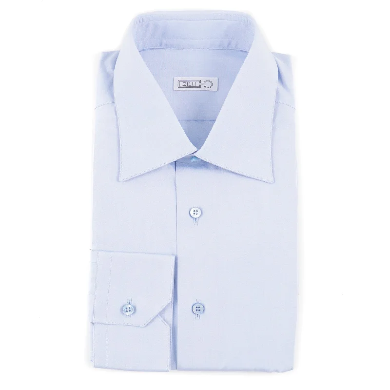 Zilli Sky Blue Cotton Dress Shirt Beach