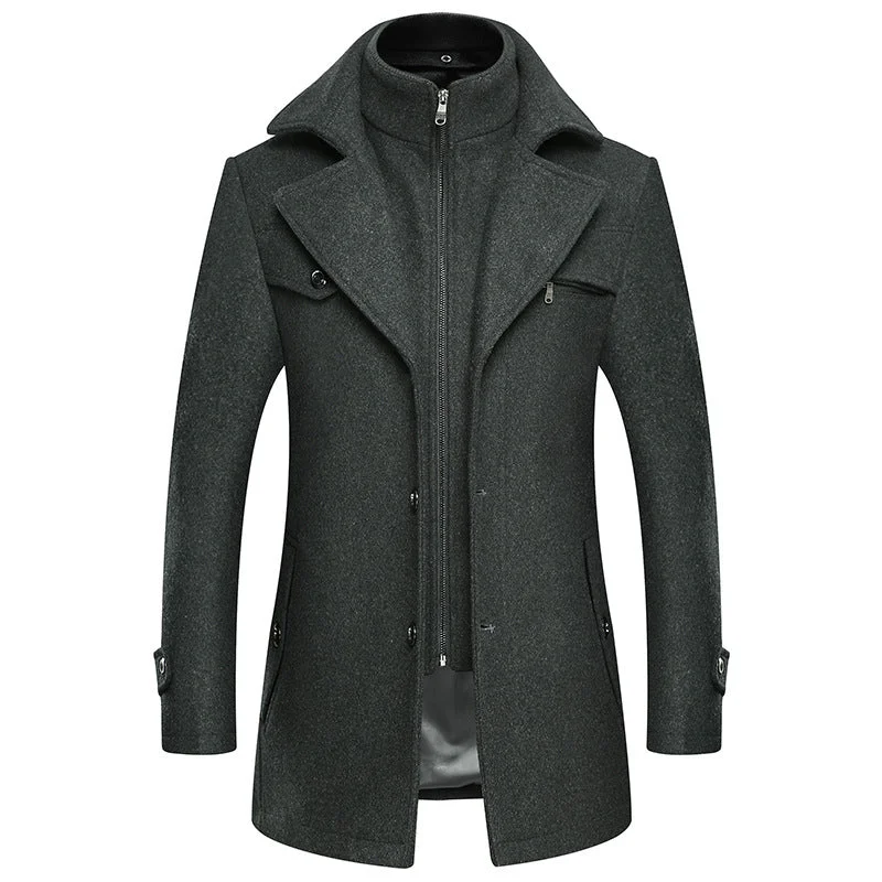 Men's Premium Layer Wool Blend Coat Bohemian Men's Free