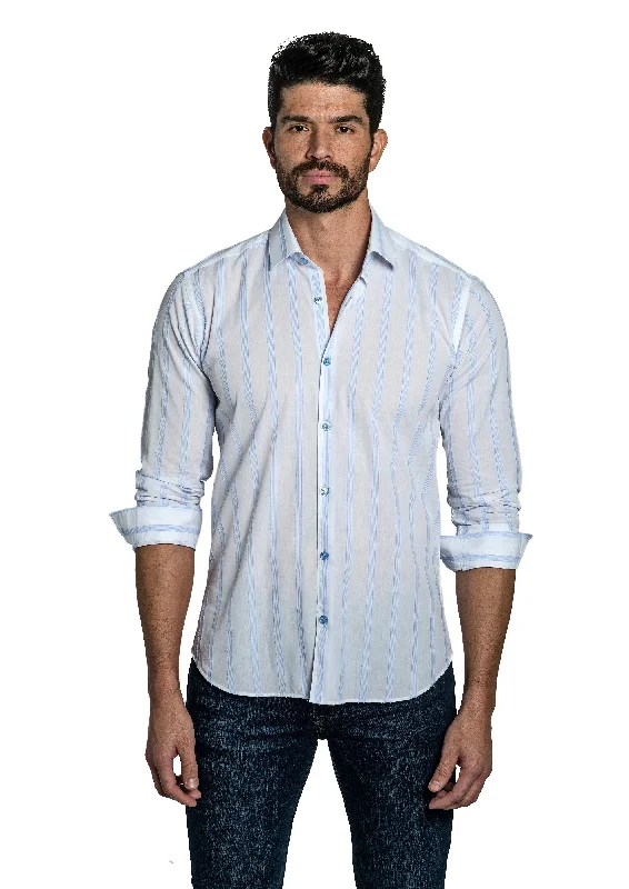 Grey + Blue Long Sleeve Shirt T-6775 Cclassic Men's Tweed