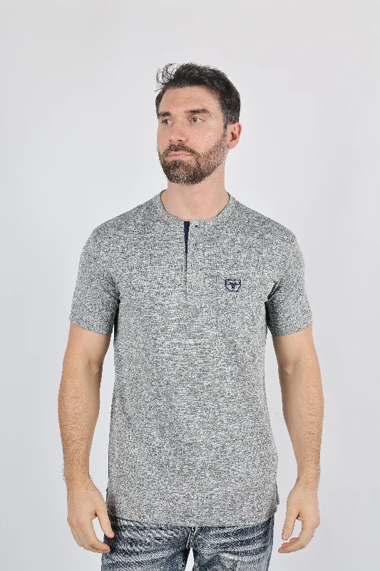 Mens Modern Fit Stretch Henley T-Shirt with Logo Relaxed Men's Australian 