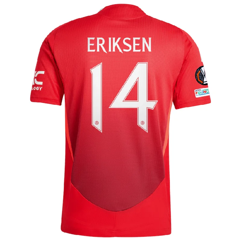 adidas Manchester United Authentic Christian Eriksen Home Jersey w/ Europa League Patches 24/25 (MUFC Red/Bright Red) Tailored adidas Manchester United Authentic Christian Eriksen Home Jersey w/ Europa League Patches 24/25 (MUFC Red/Bright Red) Tailored