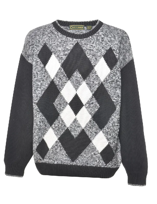Argyle Jumper - L Sporty Men's Athleisure 