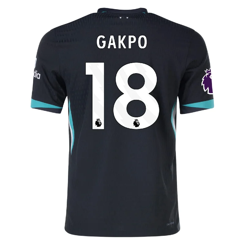 Nike Liverpool Authentic Cody Gakpo Away Jersey w/ EPL Patch 24/25 (Night Forest/Washed Teal) Polished Men's Silk Nike Liverpool Authentic Cody Gakpo Away Jersey w/ EPL Patch 24/25 (Night Forest/Washed Teal) Polished Men's Silk