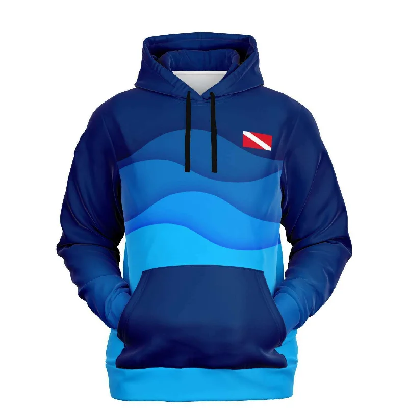 Diver Down Waves Trendy Men's Oversized