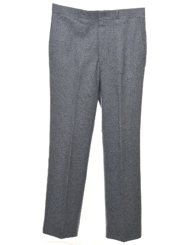 Grey Straight-Fit Trousers - W32 L30 Minimalist Men's Casual 