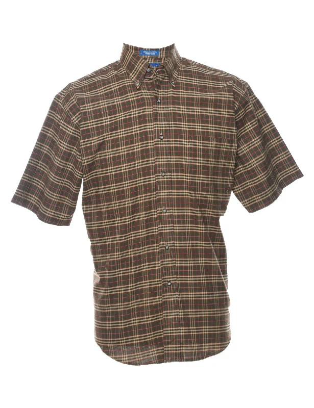 Short Sleeve Checked Shirt - M Artistic Men's Avant