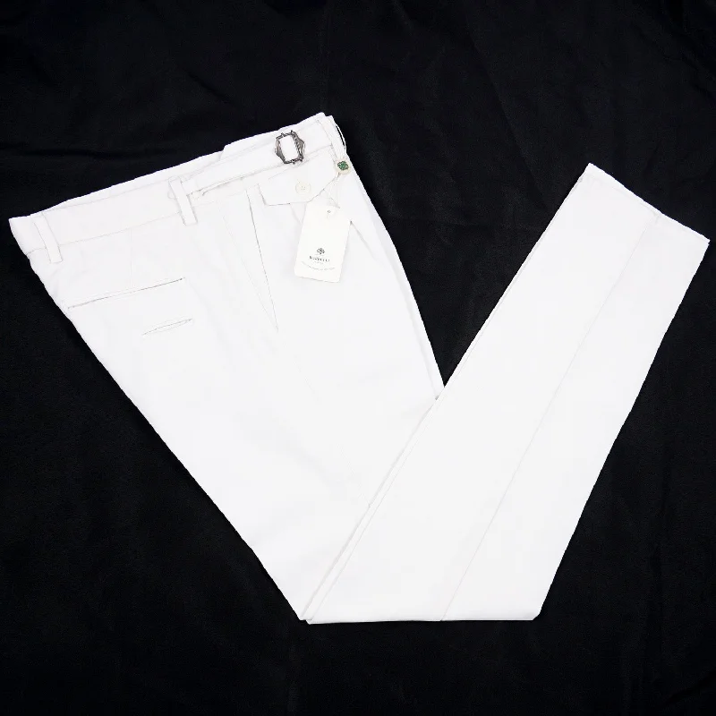 Luigi Borrelli Garment-Washed Cotton and Linen Pants Modern Men's Geometric