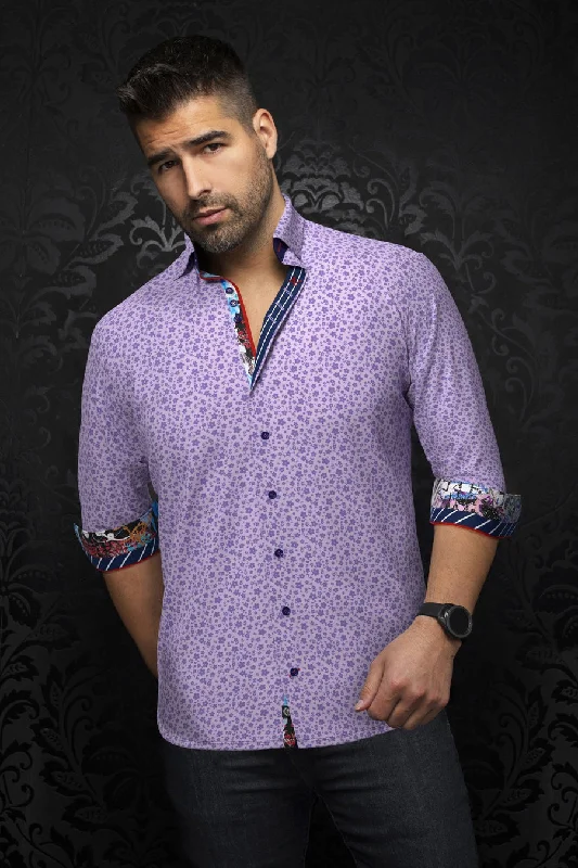 Au Noir Stretch Shirt | Minori Lavender Confident Men's Power