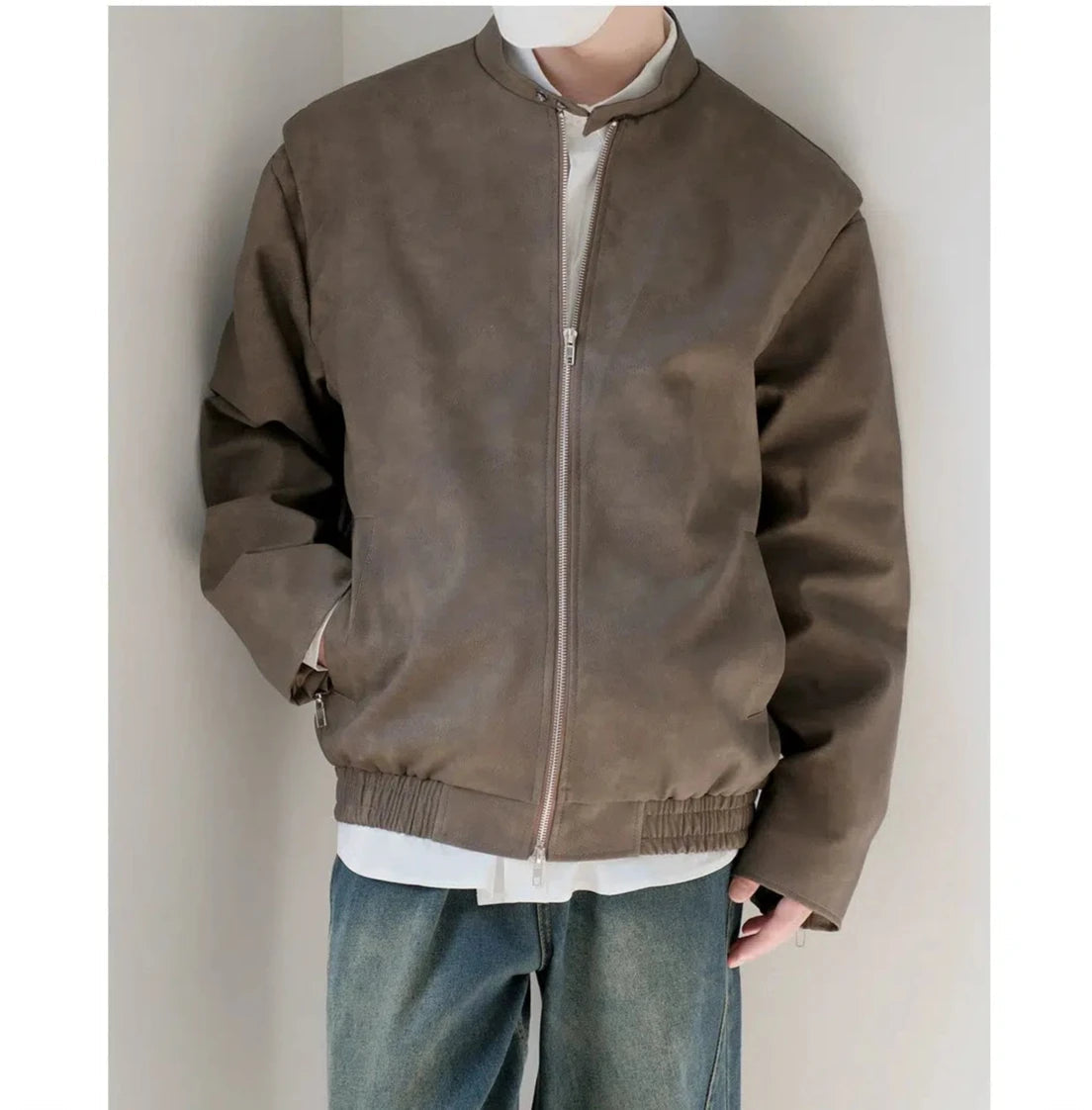 Minimalist Zip-Up Jacket Sophisticated Men's 