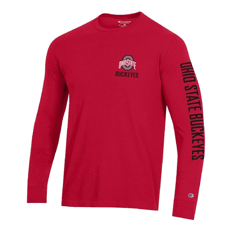 Ohio State Buckeyes 3-Hit Print Long Sleeve Scarlet T-Shirt Street
