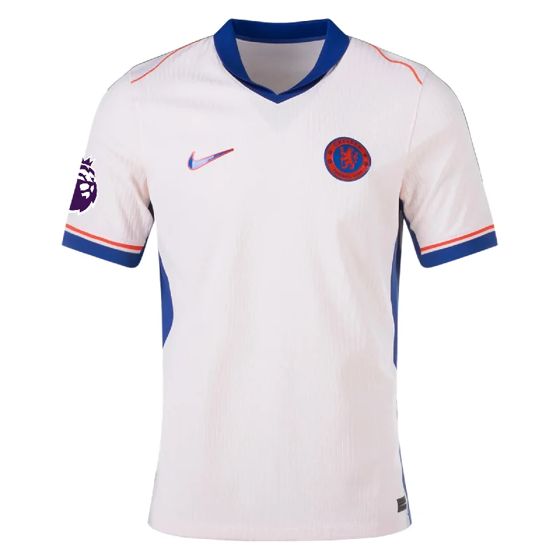 Nike Chelsea Authentic Away Jersey w/ EPL Patch 24/25 (Guava Ice/Rush Blue) Polished Men's Silk Nike Chelsea Authentic Away Jersey w/ EPL Patch 24/25 (Guava Ice/Rush Blue) Polished Men's Silk