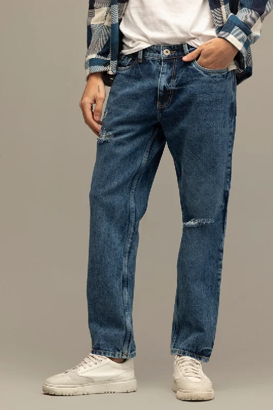 Refined Ink Blue Relaxed Fit Jeans Modern Men's 