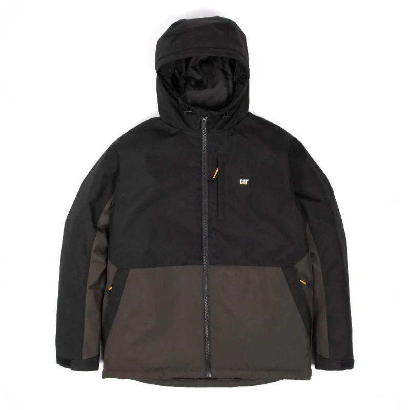 CAT Men's Durable Water Repellent Colorblock Zip Hooded Oxford Jacket Modern Men's Geometric