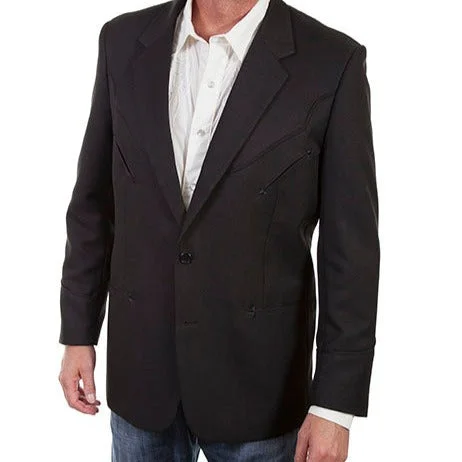 Scully Men's Traditional Western Blazer in Black British Gentleman Style