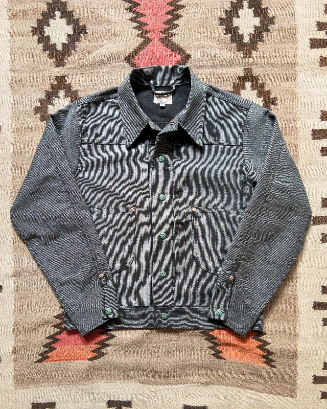 Japanese Wabash Stripe Moleskin Ranch Jacket - Charcoal Smoke Beach