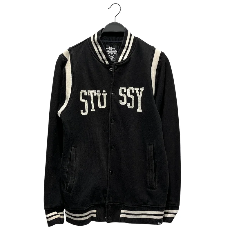 STUSSY/Baseball Jkt/L/Cotton/BLK/2009 varsity stussy British Gentleman Style