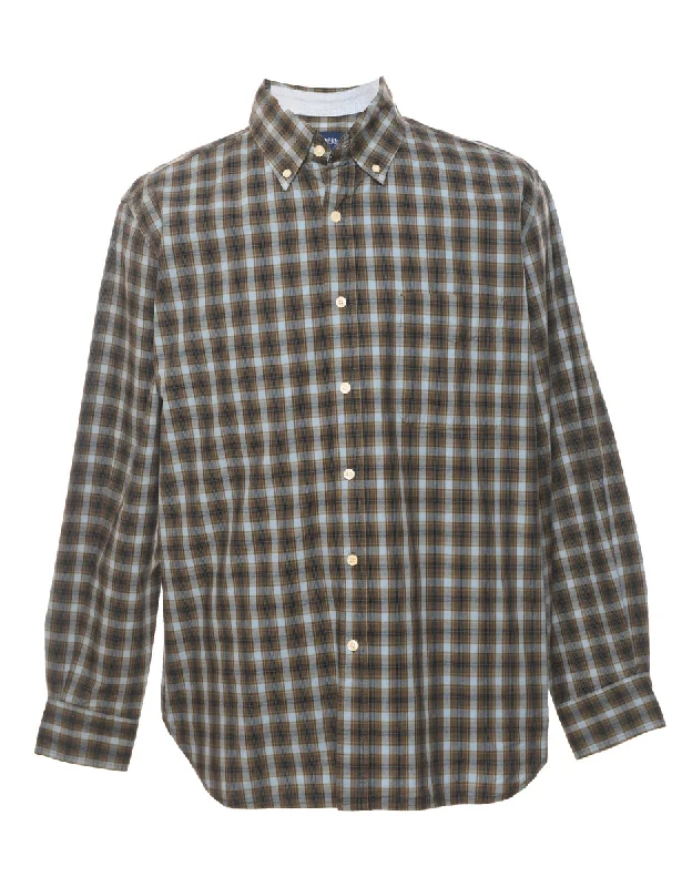 Long Sleeved Checked Shirt - M Youthful Men's Anime