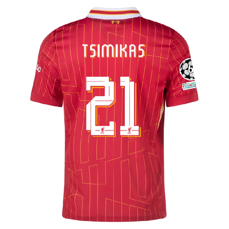 Nike Liverpool Konstantinos Tsimikas Home Jersey w/ Champions League Patches 24/25 (Gym Red/Chrome Yellow) Trendy Men's Scandinavian Nike Liverpool Konstantinos Tsimikas Home Jersey w/ Champions League Patches 24/25 (Gym Red/Chrome Yellow) Trendy Men's Scandinavian