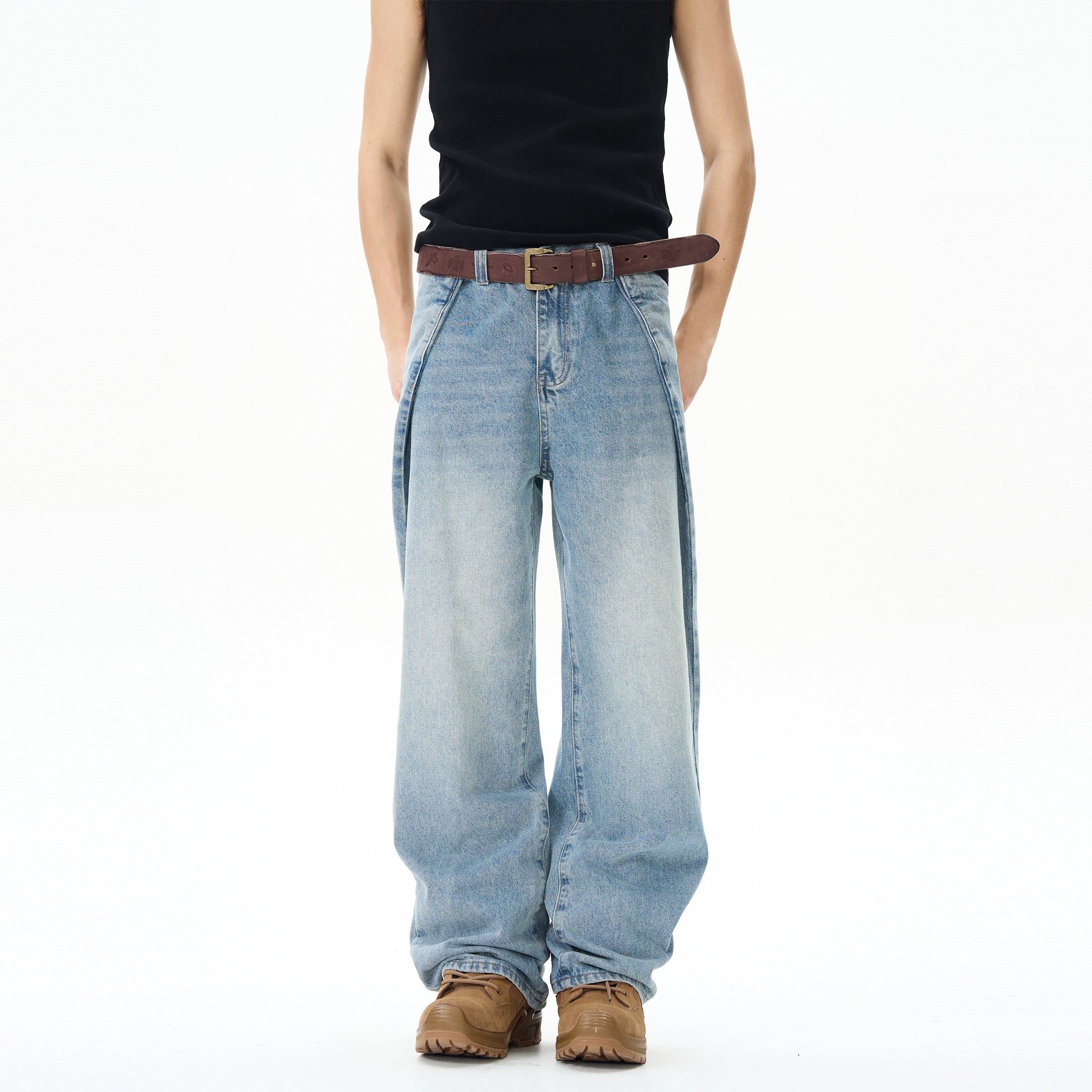 Light Blue Relaxed Fit Jeans Laid