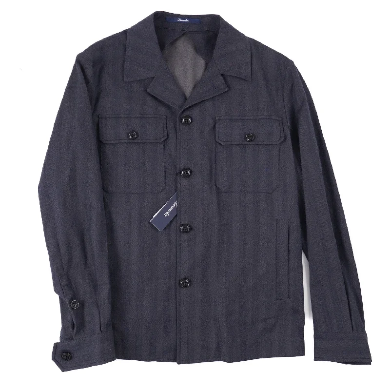 Drumohr Cotton and Wool Shirt-Jacket Trendy Men's Oversized