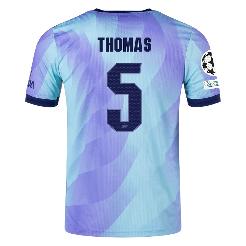adidas Arsenal Authentic Thomas Partey Third Jersey w/ Champions League Patches 24/25 (Clear Aqua/Light Flash Purple) Bold Men's Statement adidas Arsenal Authentic Thomas Partey Third Jersey w/ Champions League Patches 24/25 (Clear Aqua/Light Flash Purple) Bold Men's Statement