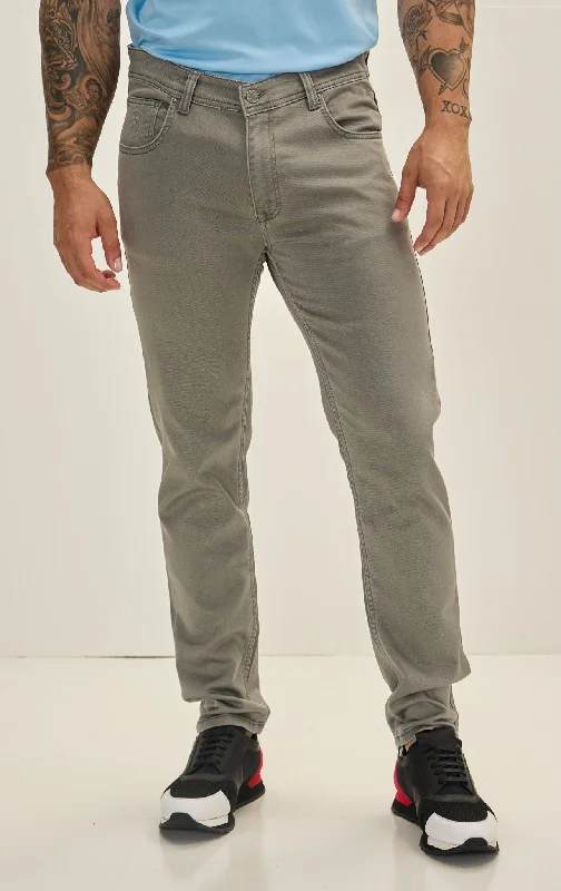 Super Soft 5-pocket Style Pants - Grey Laid