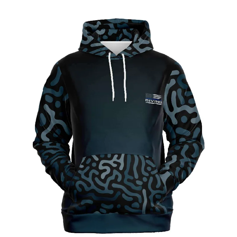 Camo Diving Hoodie Edgy Men's Punk