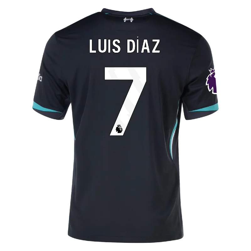Nike Liverpool Luis Diaz Away Jersey w/ EPL Patch 24/25 (Night Forest/Washed Teal) Street Nike Liverpool Luis Diaz Away Jersey w/ EPL Patch 24/25 (Night Forest/Washed Teal) Street