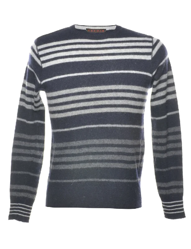 Striped Navy Jumper - M Youthful Men's Anime