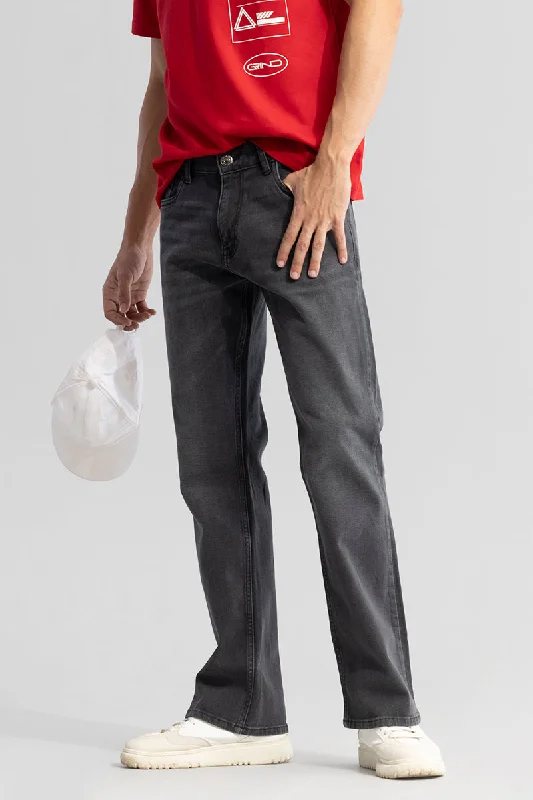 RetroRipple Grey Bootcut Jeans Masculine Men's 
