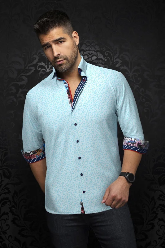 Au Noir Stretch Shirt | Minori Turquoise Dynamic Men's High