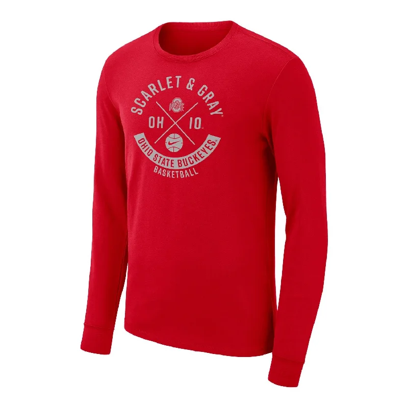 Ohio State Buckeyes Nike Long Sleeve Basketball Mantra T-Shirt Hip Men's Urban
