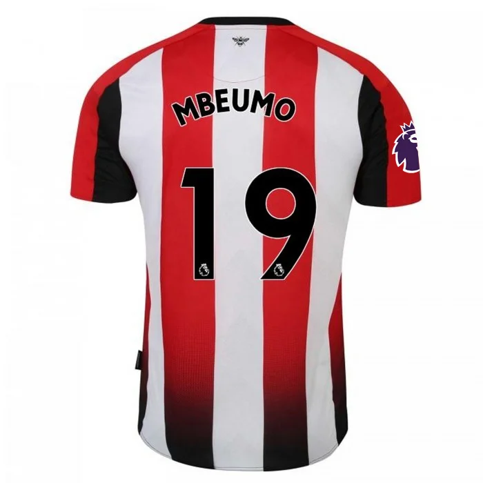 Umbro Brentford Bryan Mbeumo Home Jersey w/ EPL Patch 24/25 (Red/White) Dynamic Men's High Umbro Brentford Bryan Mbeumo Home Jersey w/ EPL Patch 24/25 (Red/White) Dynamic Men's High