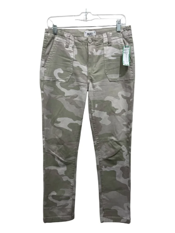 Paige Size 27 gray & green Cotton Denim Camo Straight Jeans Athletic Men's High