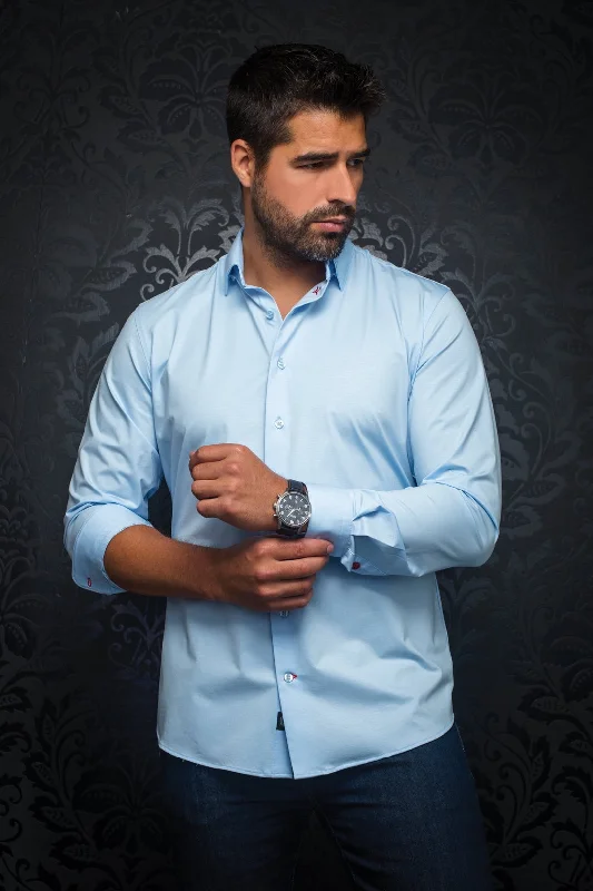 Au Noir Stretch Shirt | Alexander-SLD Light Blue Tailored