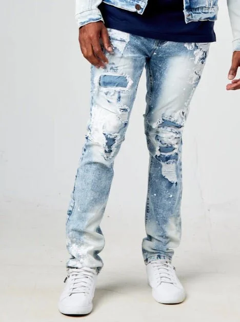 FWRD Painted Biker Slim Jean (Ice Blue) Gym