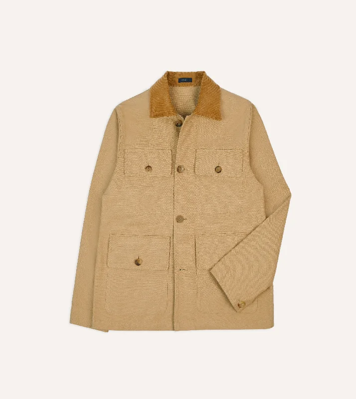 Tan Cotton Safari Jacket Earthy Men's Sustainable 