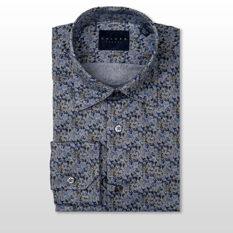 CALDER INDIGO PRINT LS SHIRT Luxurious Men's High